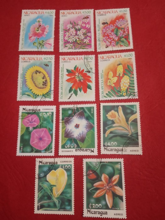 NICARAGUA, FLORI - SERII ȘTAMPILATE