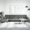 VidaXL Canapea extensibilă &icirc;n formă de L gri &icirc;nchis 260x140x70 cm 3157273
