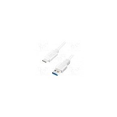 Cablu USB A mufa, USB C mufa, USB 3.0, lungime 0.15m, alb, LOGILINK - CU0172