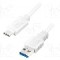 Cablu USB A mufa, USB C mufa, USB 3.0, lungime 2m, alb, LOGILINK - CU0176