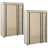 vidaXL Dulapuri pliabile de haine 2 buc. crem 110x45x175 cm țesătură