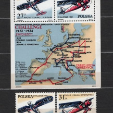 POLONIA 1982 - AVIATIE. TURISM AVIATIC. SERIE SI COLITA NESTAMPILATE, C12