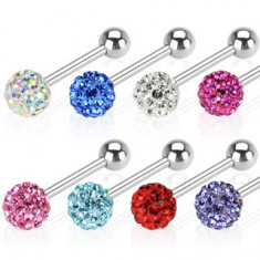 Piercing limba - bila din zircon - Culoare Piercing: Aqua foto