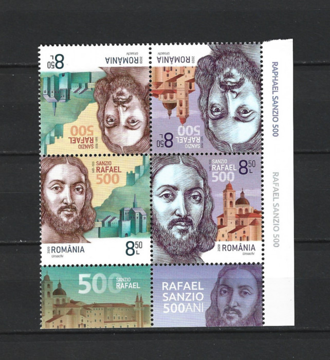 ROMANIA 2020 - RAFAEL SANZIO, 500 ANI DE LA MOARTE, TETE BECHE 3, MNH - LP 2299