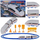 Set de trenulețe cu semne feroviare și accesorii alimentate cu baterii