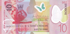 Bancnota Sao Tome si Principe 10 Dobras 2016 (2018) - P71 aUNC ( polimer ) foto