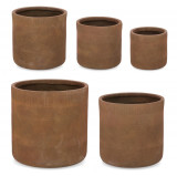 Set ghivece pentru exterior 5 piese Rigo, Bizzotto, &Oslash;50.5 x 50 cm, fibre de lut, maro rusty