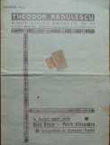 Meniu restaurant Theodor Radulescu, cl.I, canta Mia Braia, formatia Tandin, 1940