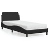 VidaXL Pat cu saltea, Dover, negru, 90x200 cm, piele ecologică 3208337