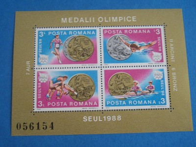 M1 TX7 19 - 1988 - Medalii olimpice - Seul - bloc de patru foto