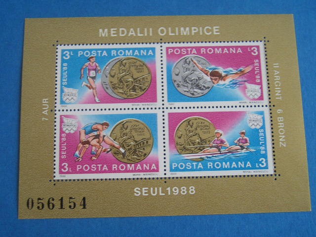 M1 TX7 19 - 1988 - Medalii olimpice - Seul - bloc de patru