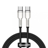 CABLU alimentare si date Baseus Cafule Metal, Fast Charging Data Cable pt. smartphone, USB Type-C la USB Type-C 100W, braided, 1m, negru &quot;CATJK-C01&quot; (