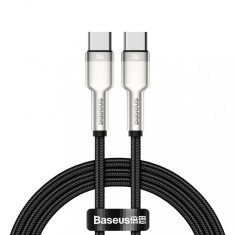 CABLU alimentare si date Baseus Cafule Metal, Fast Charging Data Cable pt. smartphone, USB Type-C la USB Type-C 100W, braided, 1m, negru &amp;quot;CATJK-C01&amp;quot; ( foto