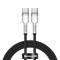 CABLU alimentare si date Baseus Cafule Metal, Fast Charging Data Cable pt. smartphone, USB Type-C la USB Type-C 100W, braided, 1m, negru &quot;CATJK-C01&quot; (