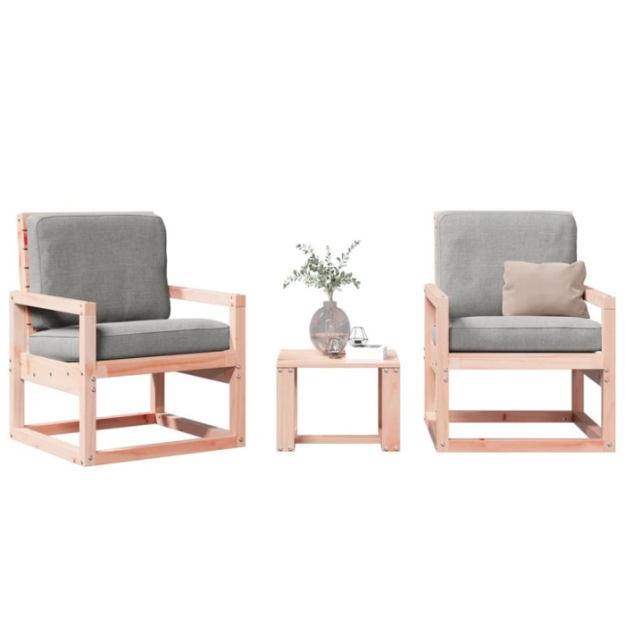 Set mobilier de grădină, 3 piese, lemn masiv douglas