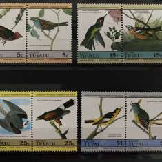 PC454 - Niutao Tuvalu 1985 Fauna/ Pasari Audubon , serie MNH, 8v