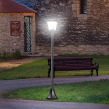 Outsunny Felinar de Gradina Led Panouri Solare, Negru, 160cm