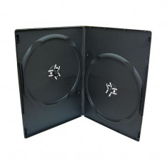 Carcasa dubla slim plastic neagra pentru DVD 7 mm foto