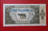 Bancnota Romania 5000000 lei 1947, 5 milioane lei 1947, superba, poate AUNC, scrisa cu rosu