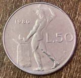 C50 - Moneda foarte veche - Italia - 50 lire - 1980