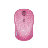 Mouse Trust Yvi FX, Wireless 2.4 Ghz, Receiver USB, 1600 DPi, 4 Butoane, Scroll, Senzor Optic, Iluminat, Pink