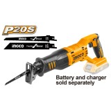 Fierastrau sabie 20 v, 2800 rpm, fara acumulator p20 s, pentru taierea lemnului si metalului - Ingco CRSLI1151