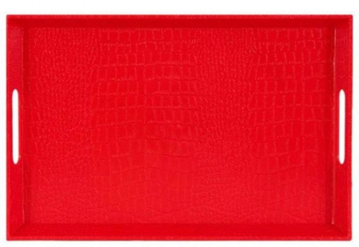 Tava servire, model piele crocodil