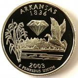 AMERICA QUARTER 1/4 DOLLAR 2003 S.PROOF,AG.900, Diamant-bijuter de stat-Arkansas, America de Nord, Argint