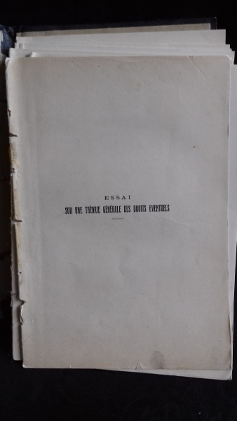 ESSAI SUR UNE THEORIE GENERALE DES DROITS EVENTUELS - NICOLAS TITULESCO