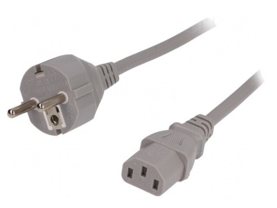 Cablu Alimentare Gri 1,8m 3x0,75mm2 CEE 7/7 la IEC C13 foto