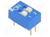 Intrerupator DIP, 2 pozitii, montare THT, 2 sectiuni, ECE - EDG102S