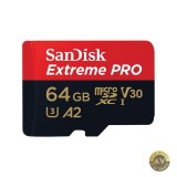 Card Memorie microSDXC SanDisk Extreme Pro 64Gb Clasa 10 / UHS-1 U3 Cu Adaptor SDSQXCU-064G-GN6MA