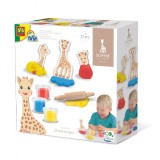 Set modelaj cu 3 recipiente plastilina, sucitor si 6 figurine animale, 1-4 ani, SES Creative