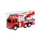 Masina de pompieri cu lumini, sunet si macara rotativa, Rosie, ATU-080351, Oem