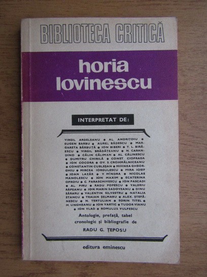 Radu G. Teposu - Horia Lovinescu