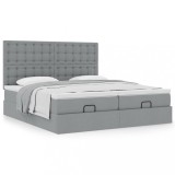 Gossi cadru de pat otoman cu saltele tesatura gri deschis 200x200cm