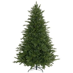 HOMCOM Brad de Crăciun Artificial cu 1821 Crengi, Brad de Crăciun Pliabil cu Bază Metalică, &Oslash;117x180 cm, Verde | Aosom Romania