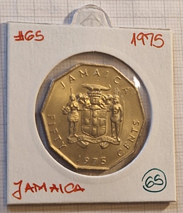 65 Jamaica 50 cents 1975, KM#65, excelenta