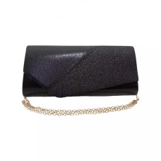 Geanta plic de seara pentru ocazii si petreceri, negru sidefat, 26 x 12 cm, Magrot 24007