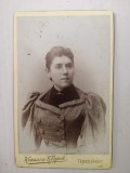 Foto carton CDV veche, Krauss si Klapok, Timișoara / Temesvar, portret doamnă