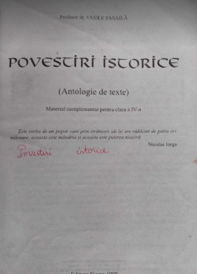 Povestiri Istorice - Vasile Păsăilă foto