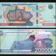 UZBEKISTAN █ bancnota █ 200000 Sum █ 2022 █ P-93 █ UNC █ necirculata