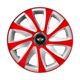 Set 4 capace roti 14 inchi R14 Drift Rosu-Gri, Compatibil cu Mini Cooper