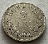 2 Lei 1875 Argint, Carol I, Romania, varianta &quot;5&quot; din an departat