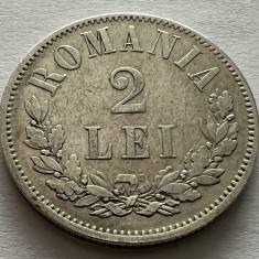 2 Lei 1875 Argint, Carol I, Romania, varianta "5" din an departat