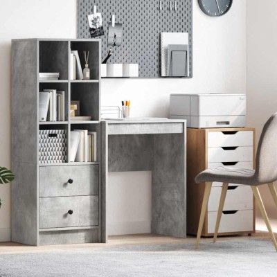 vidaXL Birou Gri beton 60 x 40 x 76 cm Lemn compozit foto