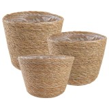 vidaXL Coșuri pentru plante din iarbă de mare 3 pcs natural 42012248