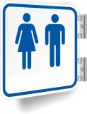 Semn cu două fețe | 12&amp;amp;quot; x 12&amp;amp;quot; aluminiu albastru pe alb