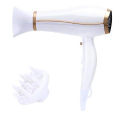 Uscator de par Luna, 2200 W, Difuzor, Concentrator, 2 Viteze, 3 Niveluri de temperatura, Alb/Gold