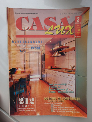 REVISTA CASA LUX NR.3 (62)/2000, Format 296 x 217 mm, 208 pag pag, stare f buna foto